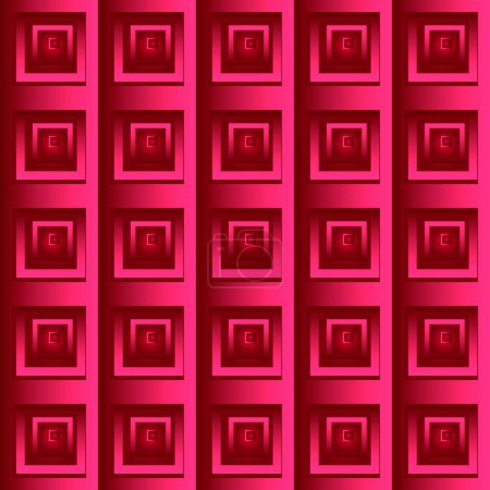 Illustration for Seamless geometric pattern in pink and burgundy shades for decorating backgrounds, gift wraps, interiors, ceramic tiles and other surfaces in a trendy colorful style - Royalty Free Image