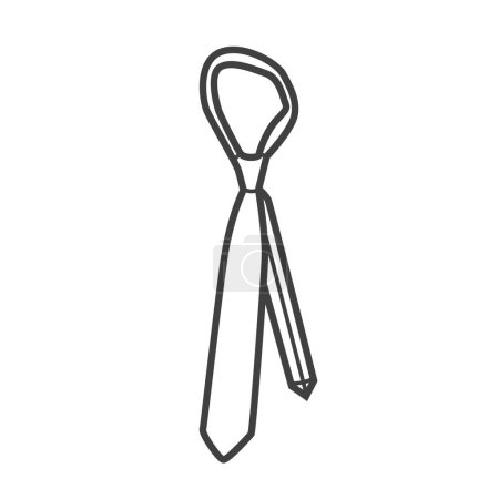 Vector linear icon of a men's tie. Black and white illustration in a minimalistic style. Ideal for formal, business, and fashion designs.