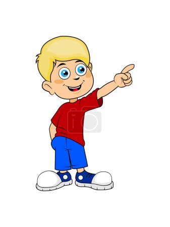 Image of Boy Pointing Clipart.