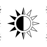 Sun Clipart Black And White Set.