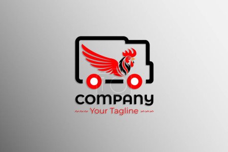 Téléchargez les photos : Logo de camion de nourriture d'ailes de poulet. - en image libre de droit