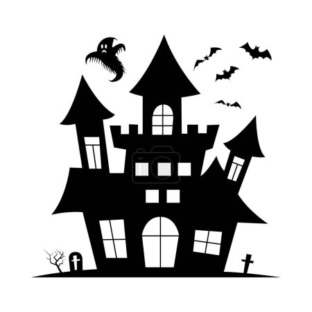 Scary Haunted House Silhouette.