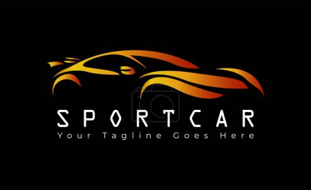 Illustration for Sport Car Silhouette Logo Design. - Royalty Free Image