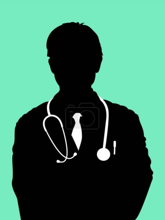 Téléchargez les photos : Silhouette de docteur masculin avec stéthoscope et cravate. - en image libre de droit