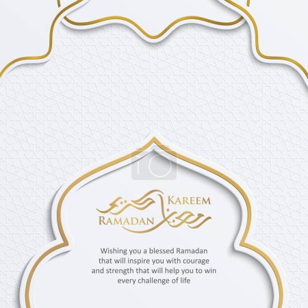 Téléchargez les illustrations : Ramadan Kareem arabe luxe islamique or ornemental fond réaliste avec motif islamique et ornement décoratif cadre - en licence libre de droit