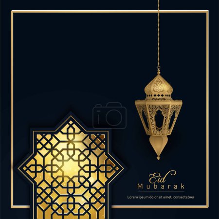 Illustration for Eid mubarak background ilustration arabic lantern - Royalty Free Image
