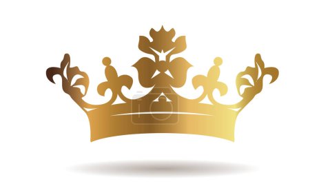 Photo for Vector golden king crown on white background. Vector Illustration. Emblem and Royal symbol - Royalty Free Image