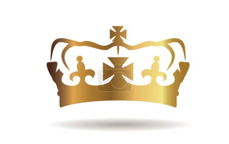 Ilustración de Vector corona de oro rey sobre fondo blanco. Ilustración vectorial. Emblema y símbolo real - Imagen libre de derechos