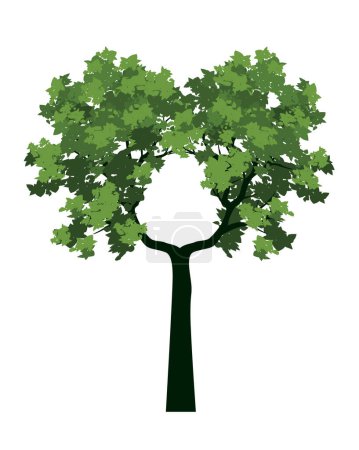 Photo for Spring tree full of green leaves. Vector outline Illustration. - Royalty Free Image