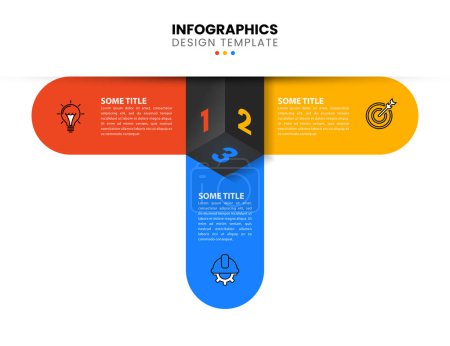Illustration for Infographic template with icons and 3 options or steps. Can be used for workflow layout, diagram, banner, webdesign. Vector illustration - Royalty Free Image