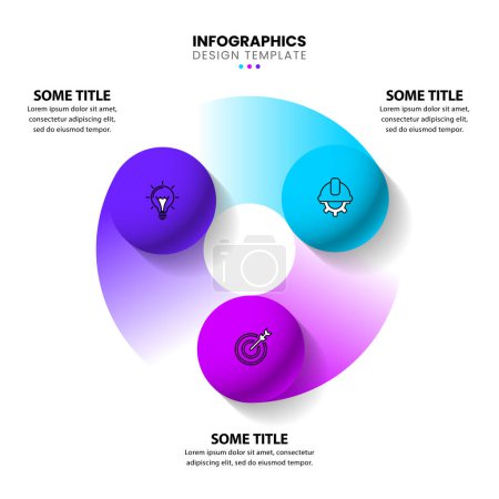 Illustration for Infographic template with icons and 3 options or steps. Balls. Can be used for workflow layout, diagram, banner, webdesign. Vector illustration - Royalty Free Image
