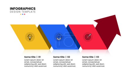 Illustration for Infographic template with icons and 3 options or steps. Origami arrow. Can be used for workflow layout, diagram, banner, webdesign. Vector illustration - Royalty Free Image
