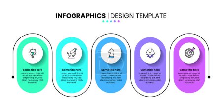 Illustration for Infographic template with icons and 5 options or steps. Line . Can be used for workflow layout, diagram, banner, webdesign. Vector illustration - Royalty Free Image