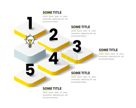 Illustration for Infographic template with icons and 5 options or steps. Idea. Can be used for workflow layout, diagram, banner, webdesign. Vector illustration - Royalty Free Image