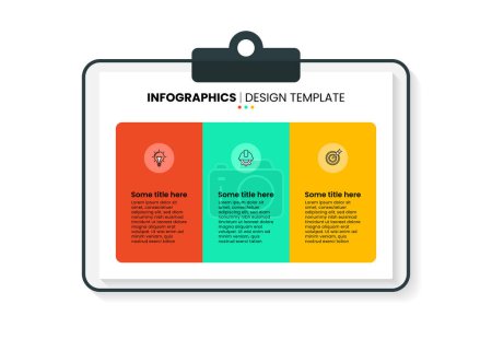 Illustration for Infographic template with icons and 3 options or steps. Paper plate. Can be used for workflow layout, diagram, banner, webdesign. Vector illustration - Royalty Free Image
