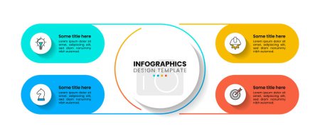Illustration for Infographic template with icons and 4 options or steps. Circle. Can be used for workflow layout, diagram, banner, webdesign. Vector illustration - Royalty Free Image