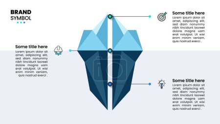 Ilustración de Plantilla infográfica con iconos y 3 opciones o pasos. Iceberg. Se puede utilizar para el diseño del flujo de trabajo, diagrama, banner, diseño web. Ilustración vectorial - Imagen libre de derechos