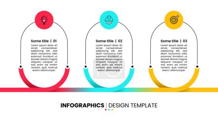 Photo for Infographic template with icons and 3 options or steps. Line. Can be used for workflow layout, diagram, banner, webdesign. Vector illustration - Royalty Free Image