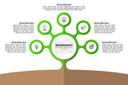 Photo for Infographic template with icons and 5 options or steps. Abstract tree. Can be used for workflow layout, diagram, banner, webdesign. Vector illustration - Royalty Free Image