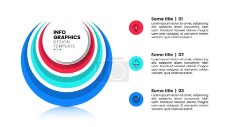 Photo for Infographic template with icons and 3 options or steps. Circles. Can be used for workflow layout, diagram, banner, webdesign. Vector illustration - Royalty Free Image