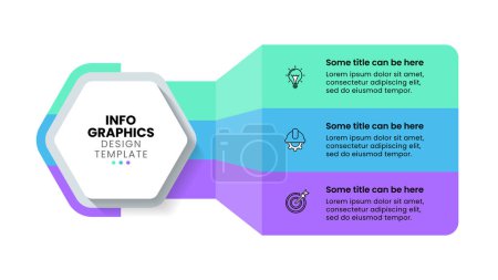 Photo for Infographic template with icons and 3 options or steps. Can be used for workflow layout, diagram, banner, webdesign. Vector illustration - Royalty Free Image