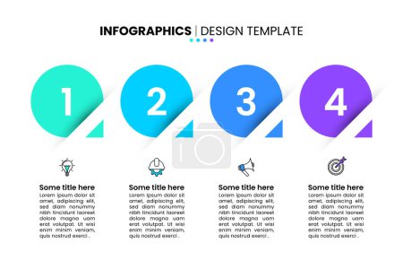 Photo for Infographic template with icons and 4 options or steps. Can be used for workflow layout, diagram, banner, webdesign. Vector illustration - Royalty Free Image