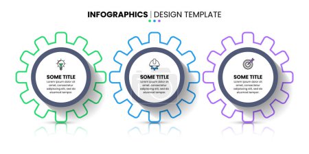 Photo for Infographic template with icons and 3 options or steps. Gear. Can be used for workflow layout, diagram, banner, webdesign. Vector illustration - Royalty Free Image