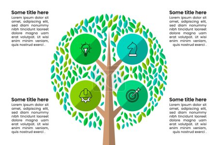 Photo for Infographic template with icons and 4 options or steps. Abstract tree. Can be used for workflow layout, diagram, banner, webdesign. Vector illustration - Royalty Free Image