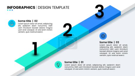 Photo for Infographic template with icons and 3 options or steps. Isometric path. Can be used for workflow layout, diagram, banner, webdesign. Vector illustration - Royalty Free Image