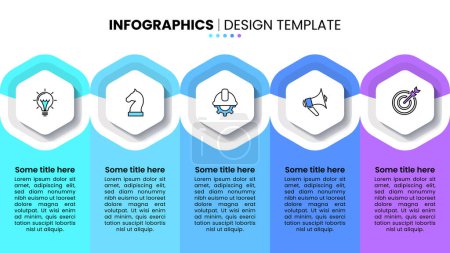 Photo for Infographic template with icons and 5 options or steps. Can be used for workflow layout, diagram, banner, webdesign. Vector illustration - Royalty Free Image