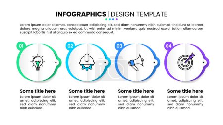 Photo for Infographic template with icons and 4 options or steps. Origami circles. Can be used for workflow layout, diagram, banner, webdesign. Vector illustration - Royalty Free Image