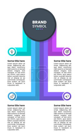 Photo for Infographic template with icons and 4 options or steps. Vertical object. Can be used for workflow layout, diagram, banner, webdesign. Vector illustration - Royalty Free Image