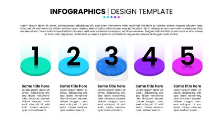 Photo for Infographic template with 5 options or steps. Can be used for workflow layout, diagram, banner, webdesign. Vector illustration - Royalty Free Image