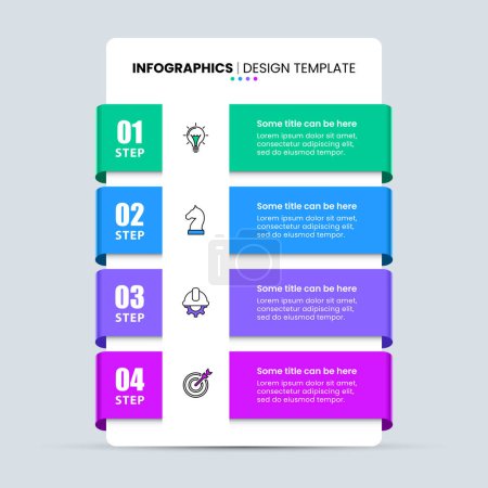 Photo for Infographic template with icons and 4 options or steps. Can be used for workflow layout, diagram, banner, webdesign. Vector illustration - Royalty Free Image