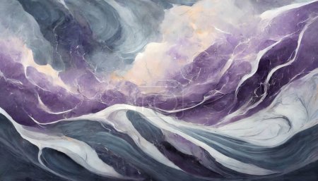 Atmospheric Elegance: Lavender Storm Marble"