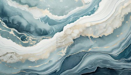 Ilustración de Susurros del mar: Textura de mármol sereno" - Imagen libre de derechos