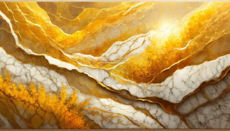 Tranquil Sunrise Palette: Orange and Gold Marble