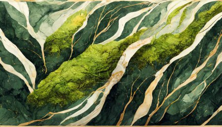 Earthly Tranquility: Lush Moss Marble Background"