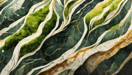 Élégance de la forêt de mise à la terre : Texture en marbre mousseux