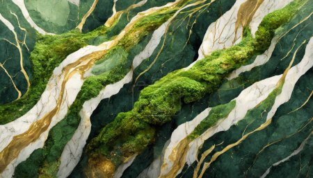 Verts organiques : Moss Canopy Marbre inspiré