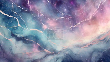 Starry Night Sky: Celestial Marble Background