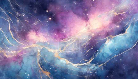 Ethereal Nebula Magic: Cosmic Marble Texture