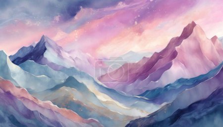 Ilustración de Majestad de la montaña: Soft Pastel Marble Horizon - Imagen libre de derechos