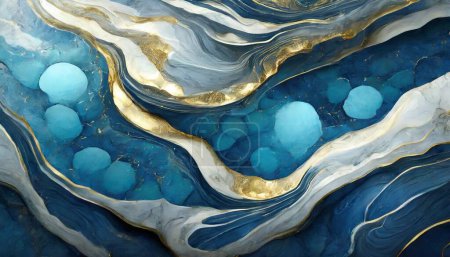 Dreamy Waters: Sapphire Moonlit Lake Marble"