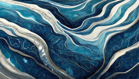 Ondulations argentées : Texture de lac saphir rêveuse