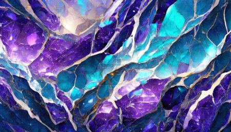 Enchanting Crystalline Depths: Cobalt Marble"