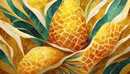 Lebendige exotische Eleganz: Goldener Ananas-Marmor"