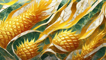 Sun-Kissed Tropical Patterns: Golden Pineapple Delight