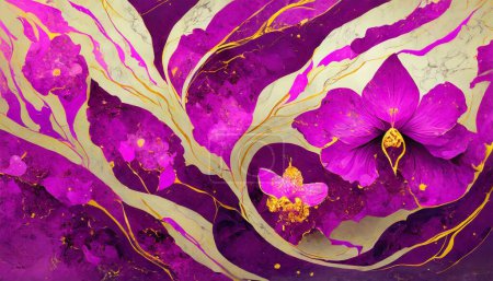 Ilustración de Patrones reales: Mármol de orquídea elegante - Imagen libre de derechos