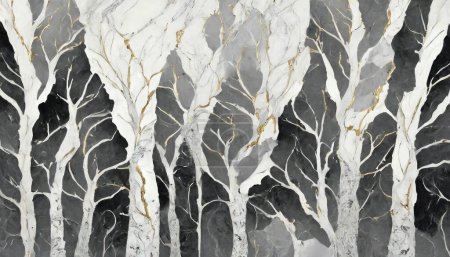 Serene Silver Birch Marble Pattern"